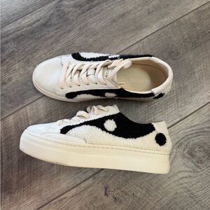 Soludos Women's Sneaker Platform Shoes Yin Yang Black & White Size 6.5 VGUC